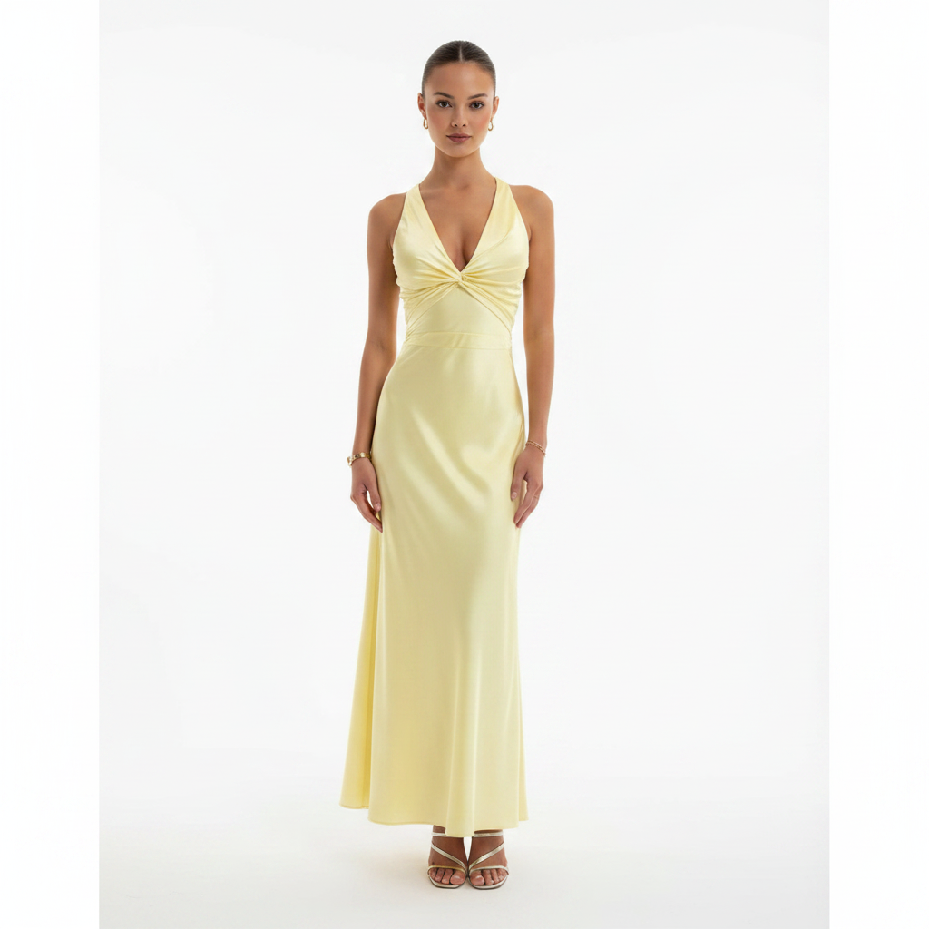 Emma | Vestido de Mujer para Invitada de Boda Sin Mangas con Efecto Drapeado | Elegante