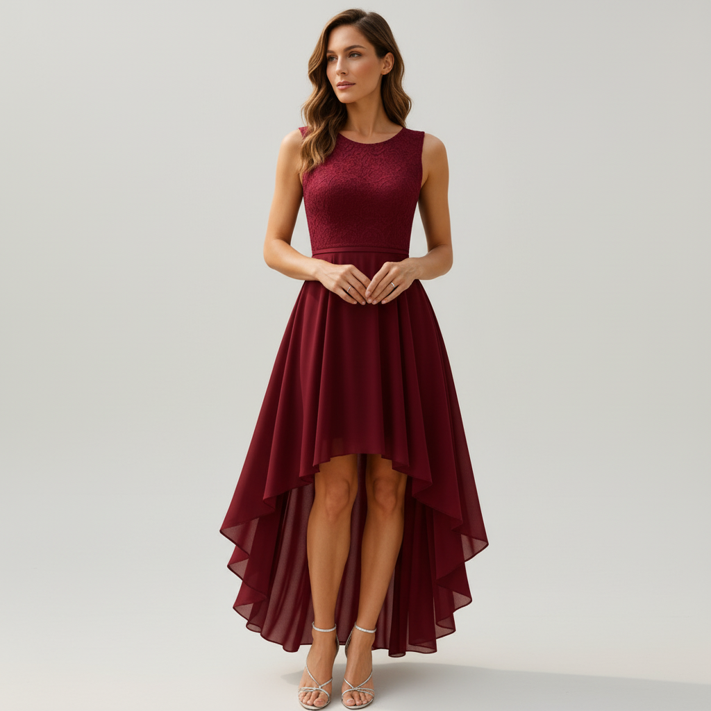 Emma | Vestido de Mujer para Invitada de Boda Sin Mangas con Falda Plisada | Elegante