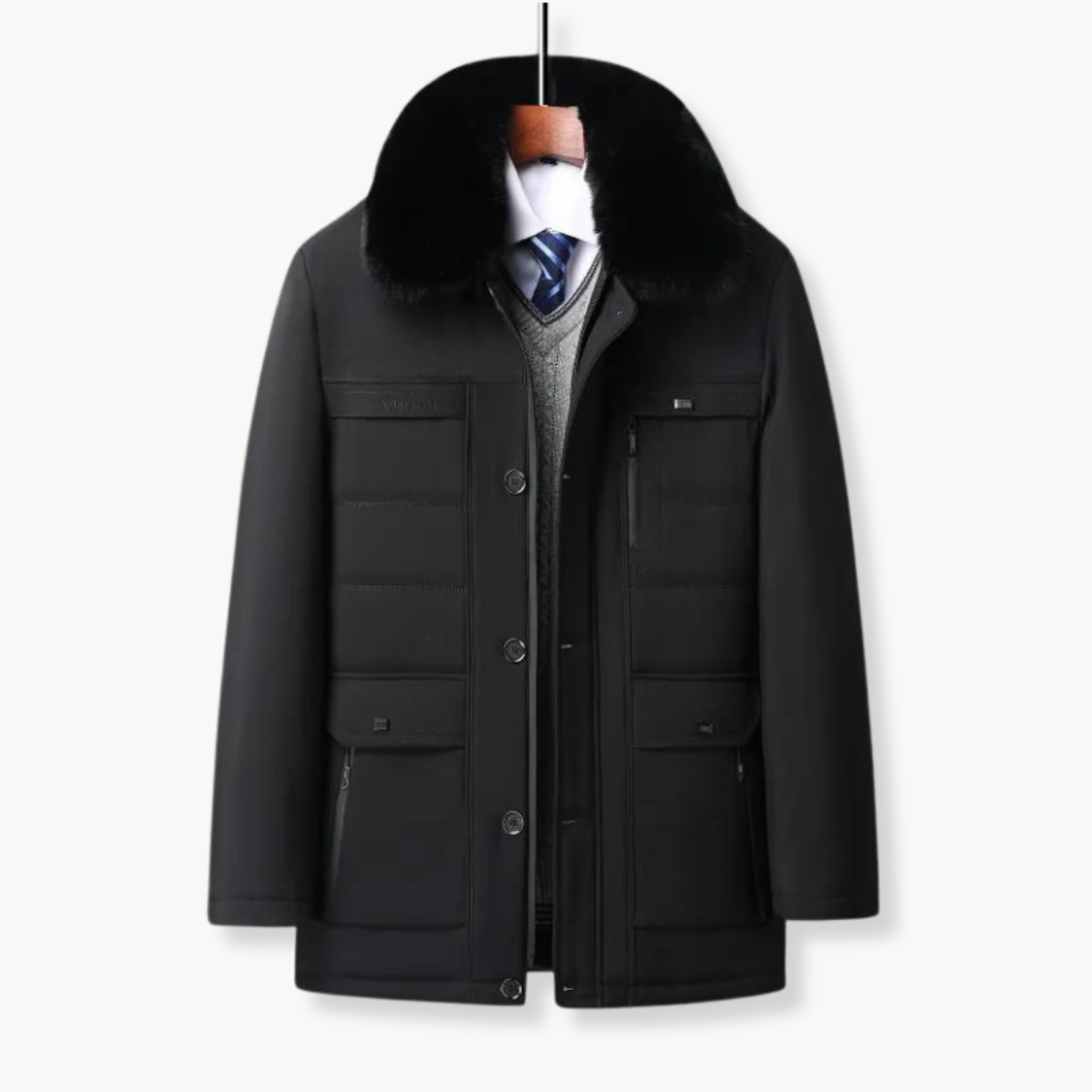 Abrigo Arctic Elegance con Cuello de Pelo