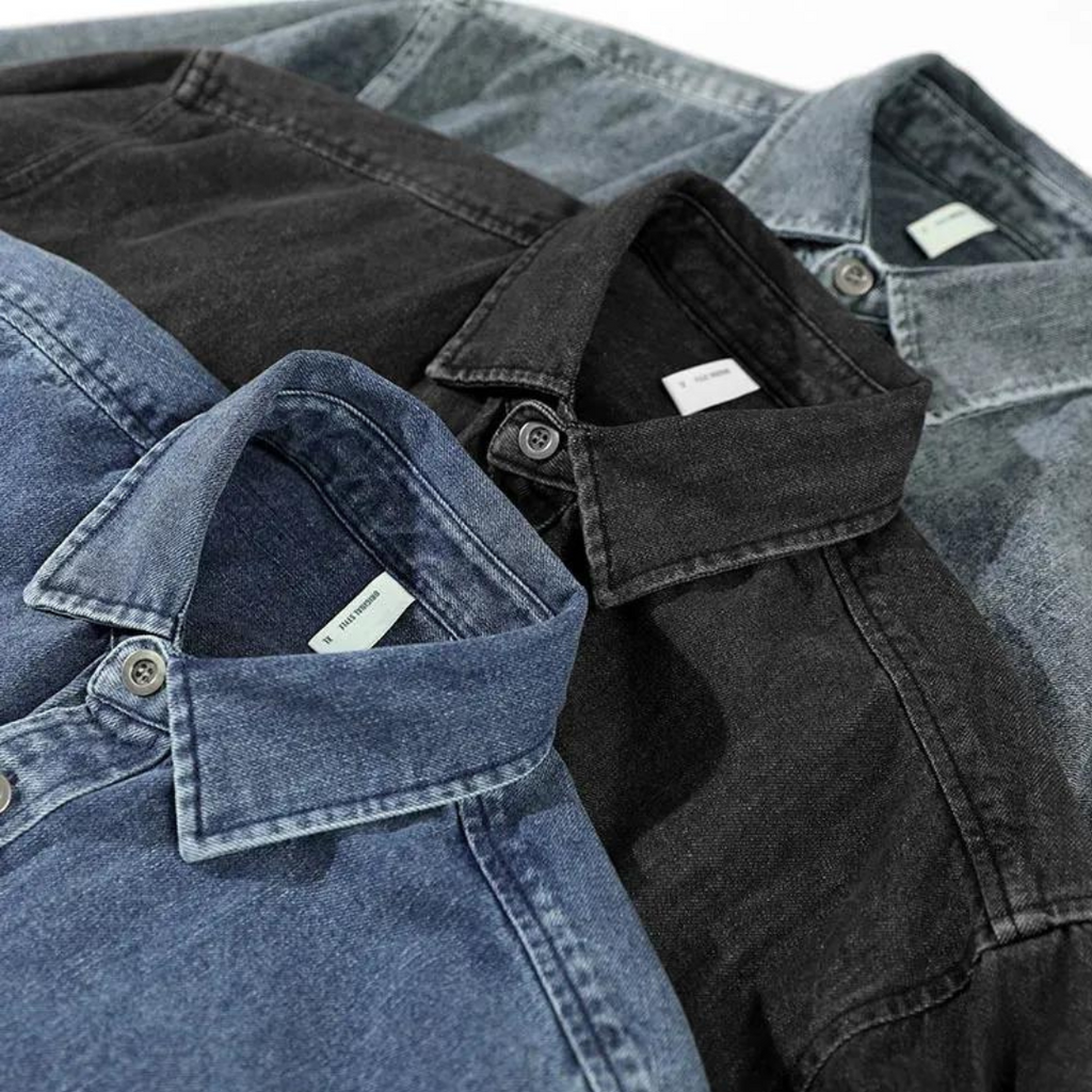 Camisa Vaquera Denim Retro Lavada