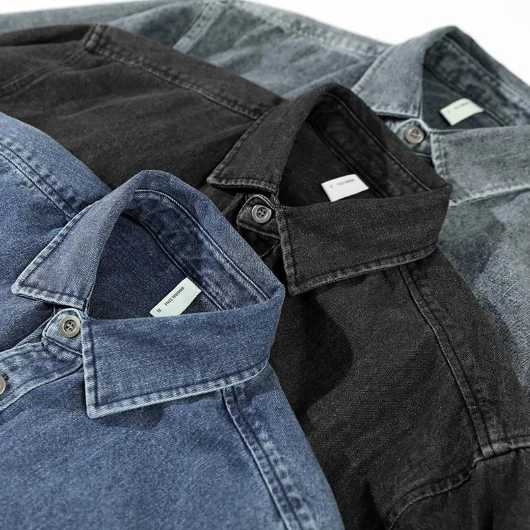 Camisa Vaquera Denim Retro Lavada