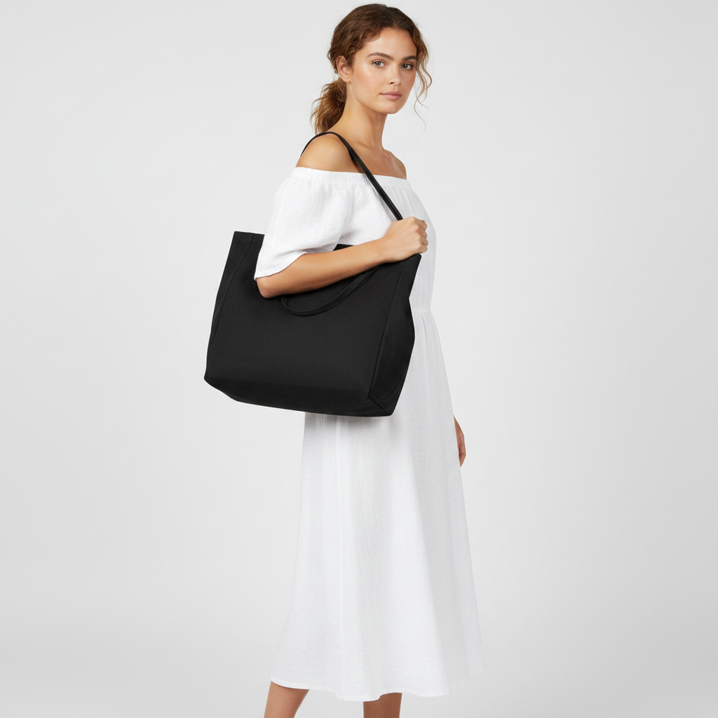 Harper | Bolso de Playa de Mujer con Forma Estructurada y Asas de Hombro | Minimalista