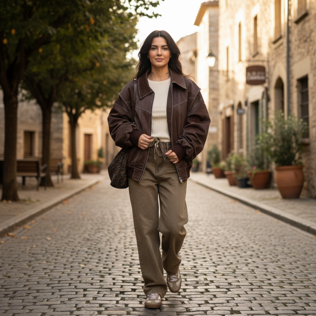 Harper | Chaqueta Bomber de Mujer con Cierre de Cremallera y Cuello Oversize | Casual