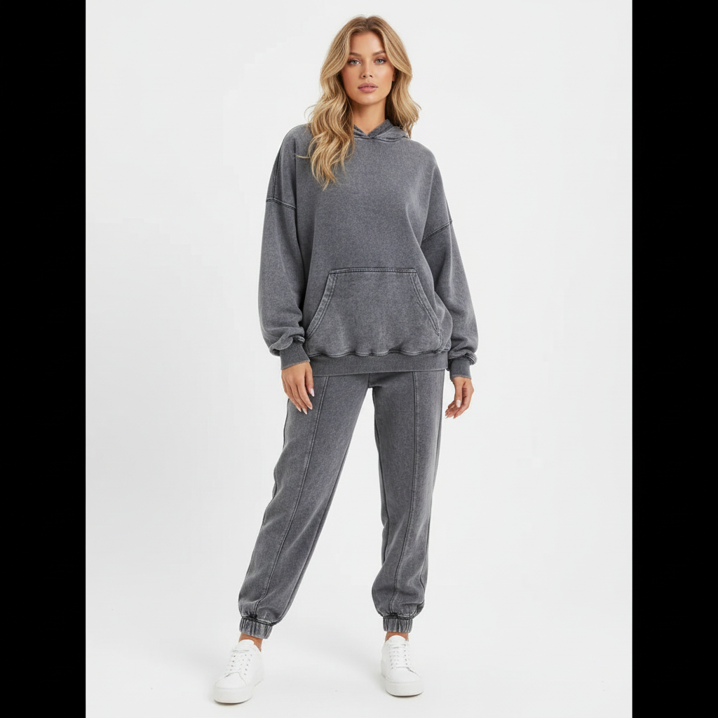 Harper | Conjunto de Ropa de Estar por Casa de Mujer con Capucha y Bolsillo Canguro | Casual