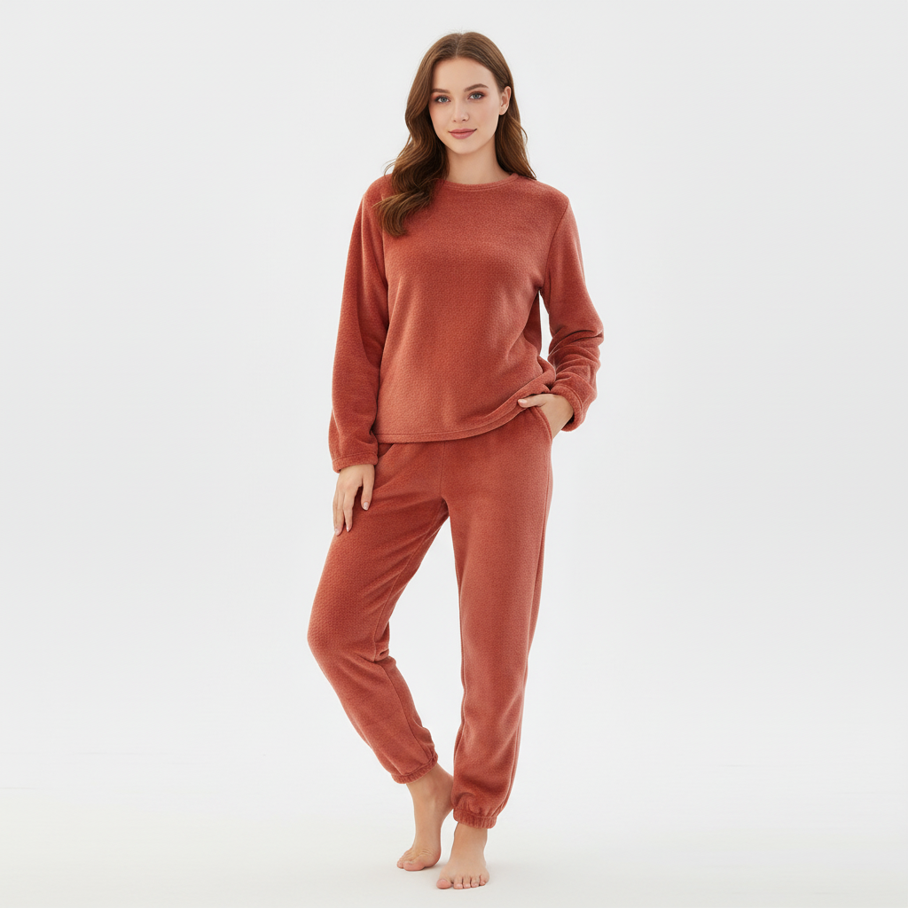 Harper | Conjunto de Mujer con Top de Manga Larga y Pantalón de Cintura Elástica | Casual