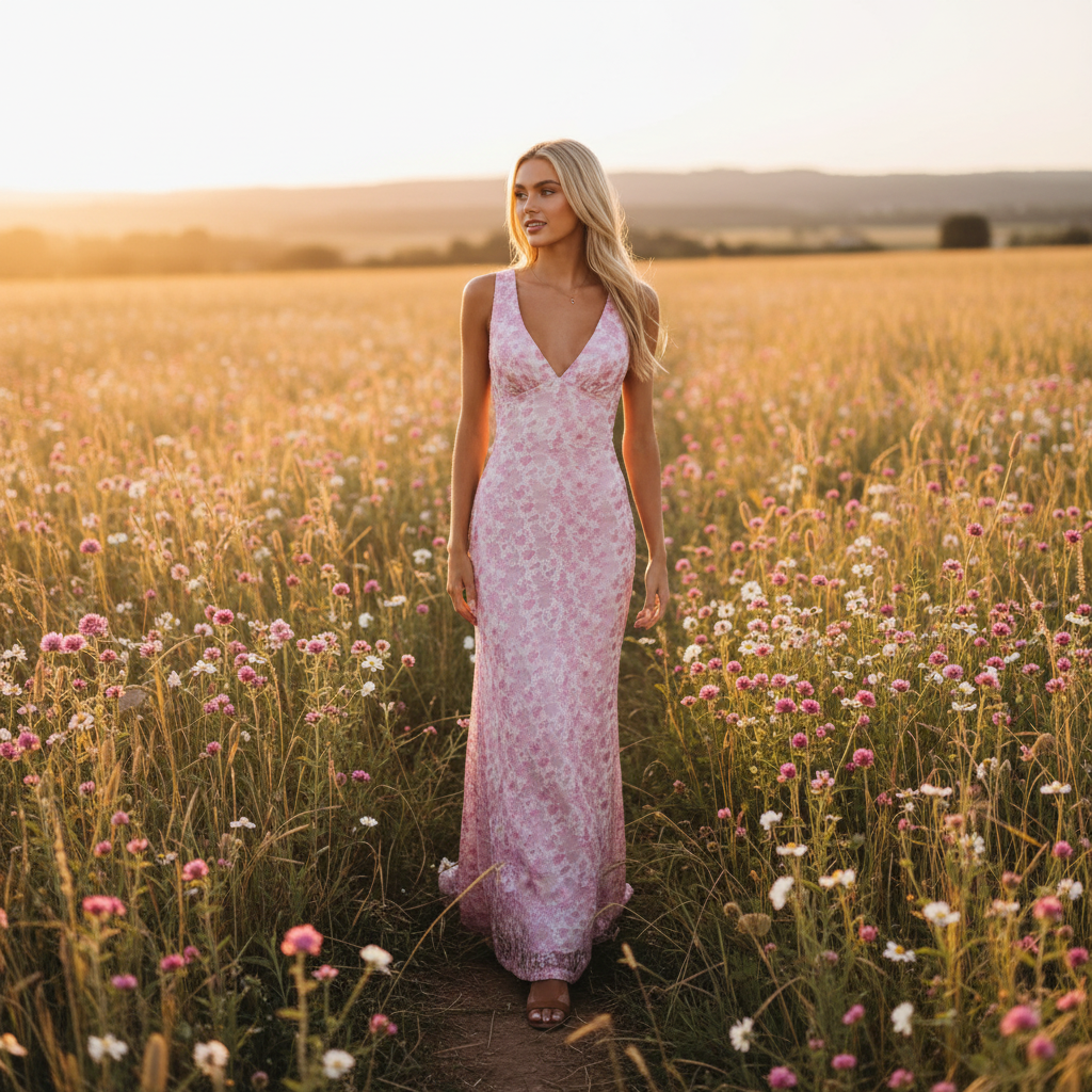 Harper | Vestido de Mujer para Invitada de Boda con Escote en V y Estampado Floral | Elegante