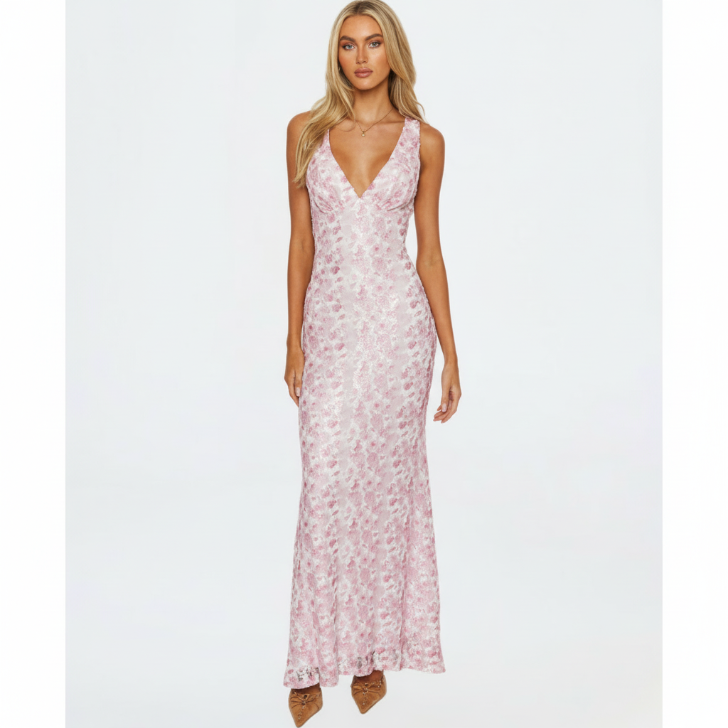 Harper | Vestido de Mujer para Invitada de Boda con Escote en V y Estampado Floral | Elegante