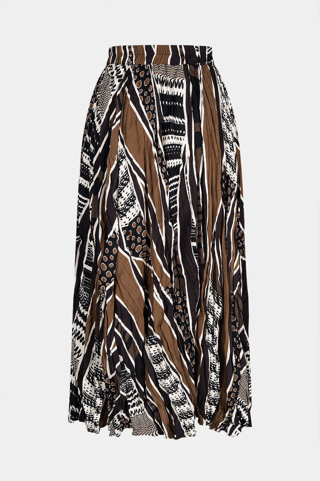 Joany | Falda Maxi de Mujer con Diseño Plisado y Estampado Tribal | Bohemio
