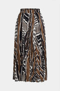 Joany | Falda Maxi de Mujer con Diseño Plisado y Estampado Tribal | Bohemio