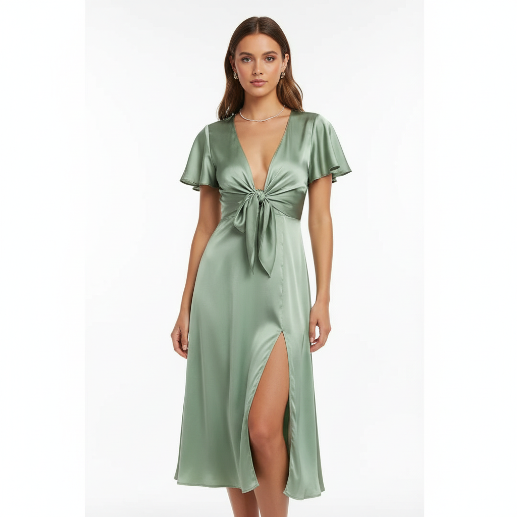 Liora | Vestido Midi de Mujer para Graduación con Estampado Floral y Ajuste Corazón