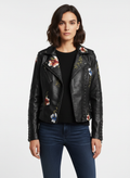 Liora | Chaqueta de Cuero de Mujer con Hombros Acolchados y Cierre de Cremallera