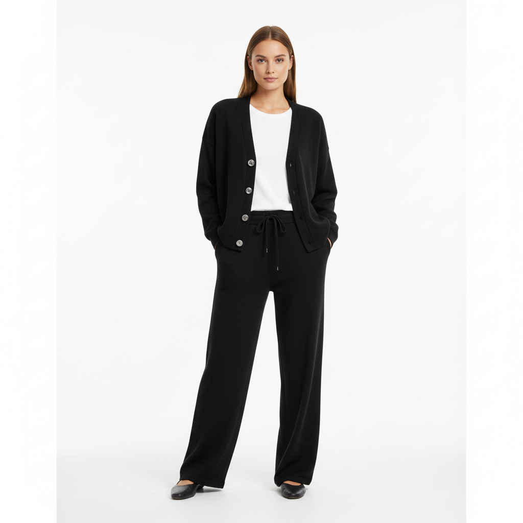 Madison | Conjunto de Cárdigan y Pantalón de Mujer con Cierre de Botones y Bolsillos | Casual