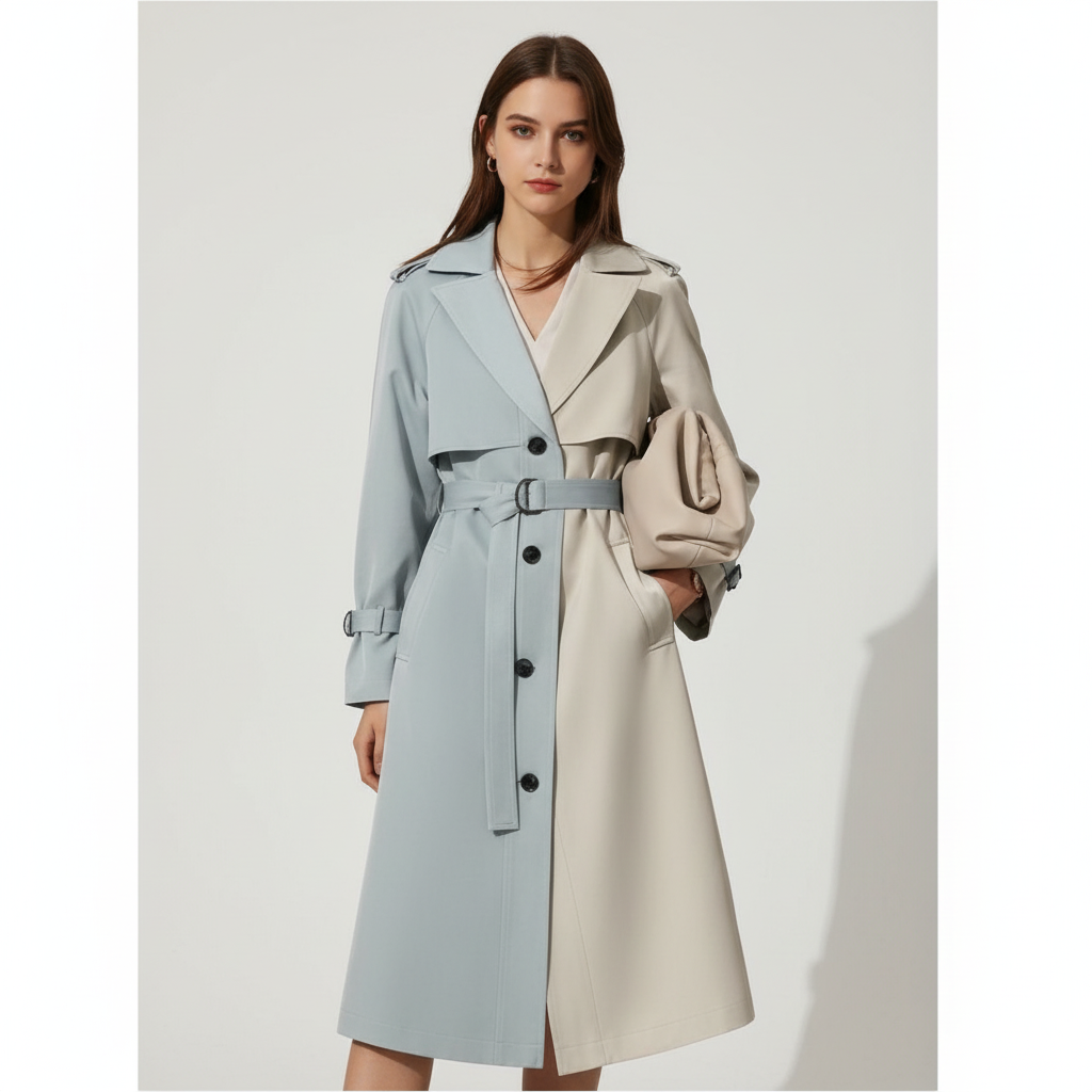 Madison | Abrigo Trench de Mujer con Cintura de Cinturón y Botonadura Delantera | Clásico
