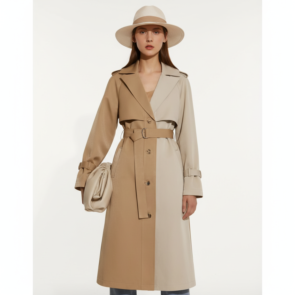 Madison | Abrigo Trench de Mujer con Cintura de Cinturón y Botonadura Delantera | Clásico