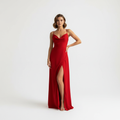 Madison | Vestido de Mujer para Invitada de Boda con Escote Drapeado y Abertura Lateral | Elegante