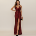 Madison | Vestido Maxi de Mujer para Invitada de Boda con Escote en V y Abertura Lateral | Elegante