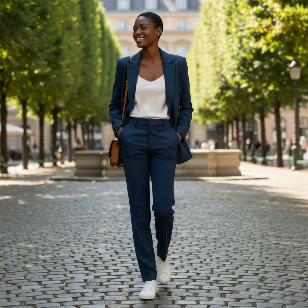 Olivia | Blazer y Pantalón Recto de Mujer con Manga Larga y Bolsillos | Elegante