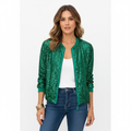 Olivia | Chaqueta Bomber de Mujer con Textura de Lentejuelas y Cierre de Cremallera | Glamurosa