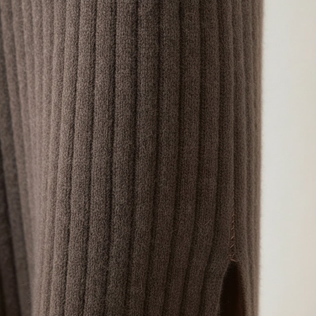 Olivia | Falda Midi de Mujer con Textura Acanalada y Abertura Lateral | Casual