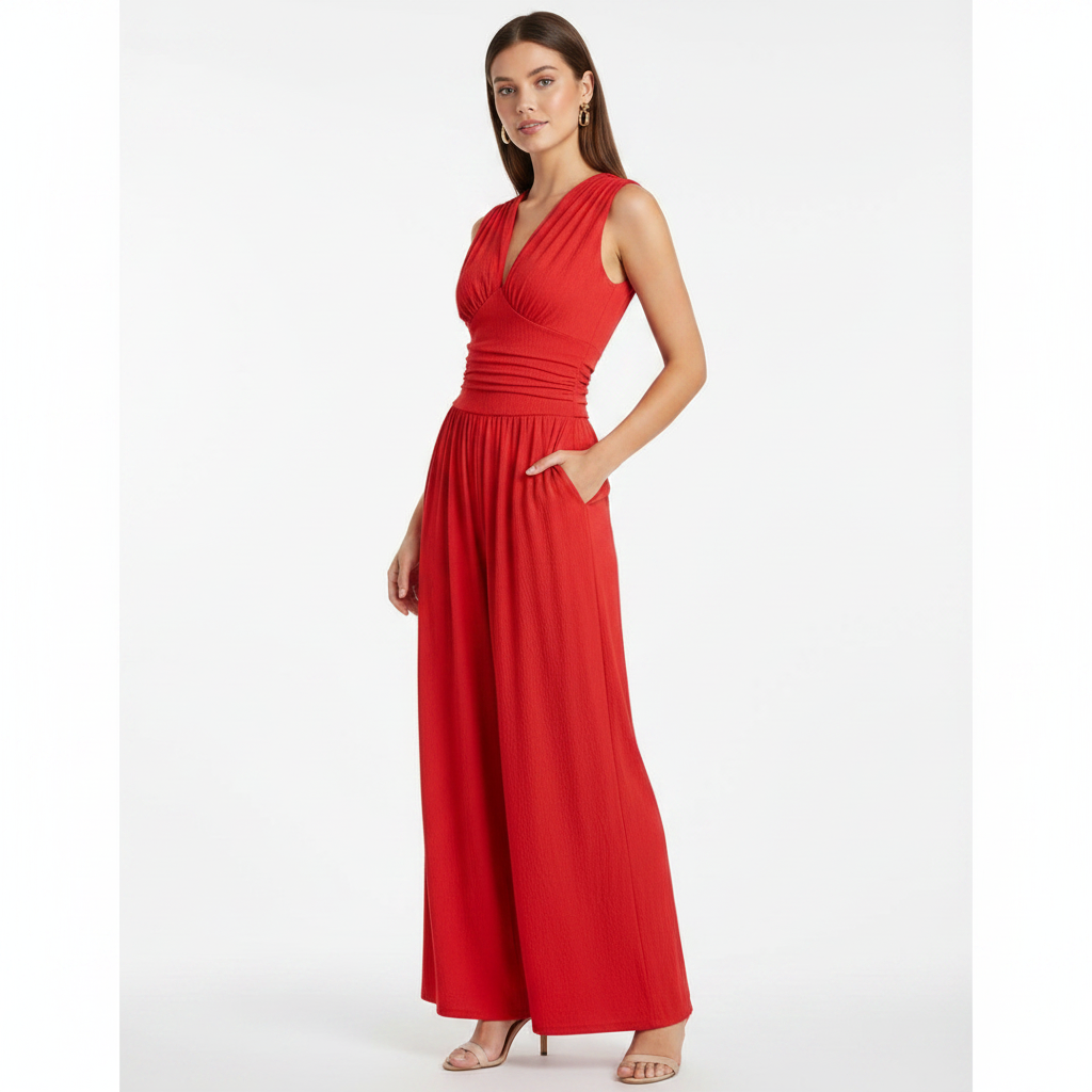 Olivia | Mono de Mujer Sin Mangas con Pernera Ancha | Elegante