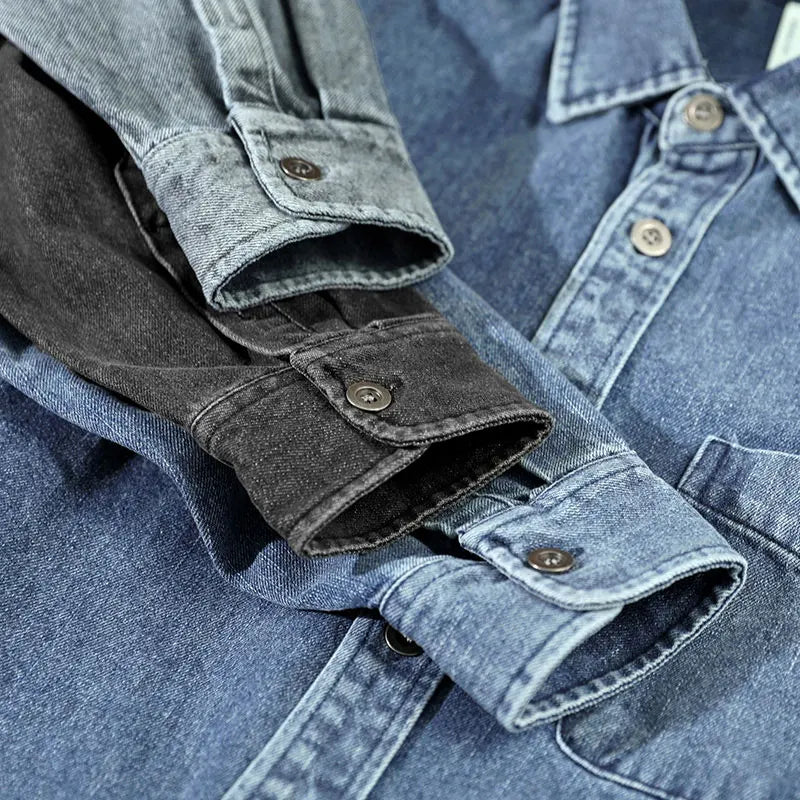 Camisa Vaquera Denim Retro Lavada