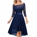Serena | Vestido Midi de Cóctel de Mujer con Mangas de Volante y Escote en V