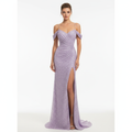 Serena | Vestido Maxi de Mujer para Prom con Diseño de Manga de Encaje y Cuello Alto