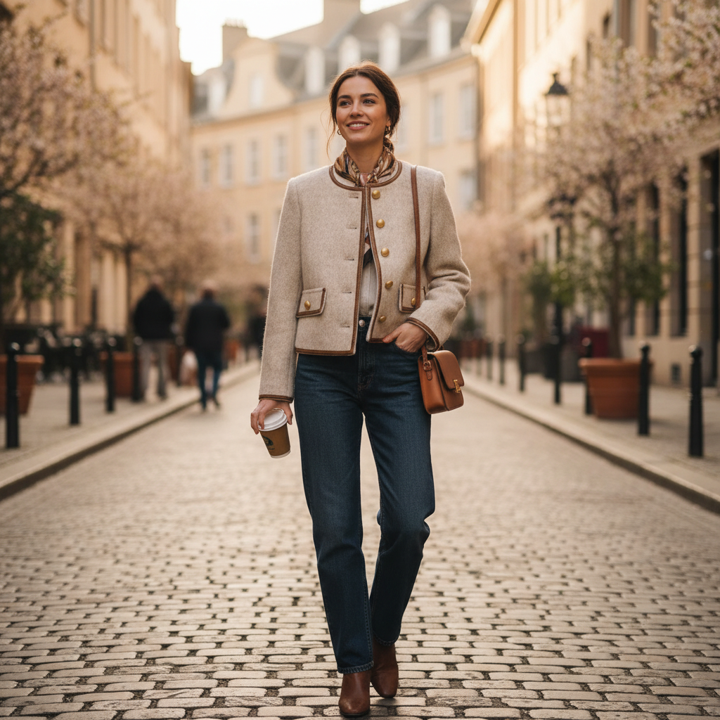 Sienna | Chaqueta Bomber de Mujer con Botones Delanteros y Bolsillos de Parche | Sofisticada