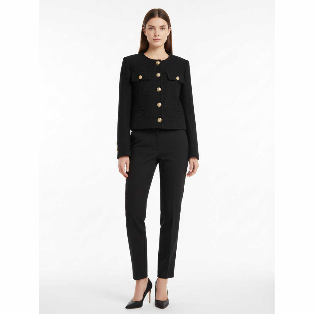 Sophia | Chaqueta Bomber de Mujer con Botones Delanteros y Bolsillos de Parche | Chic