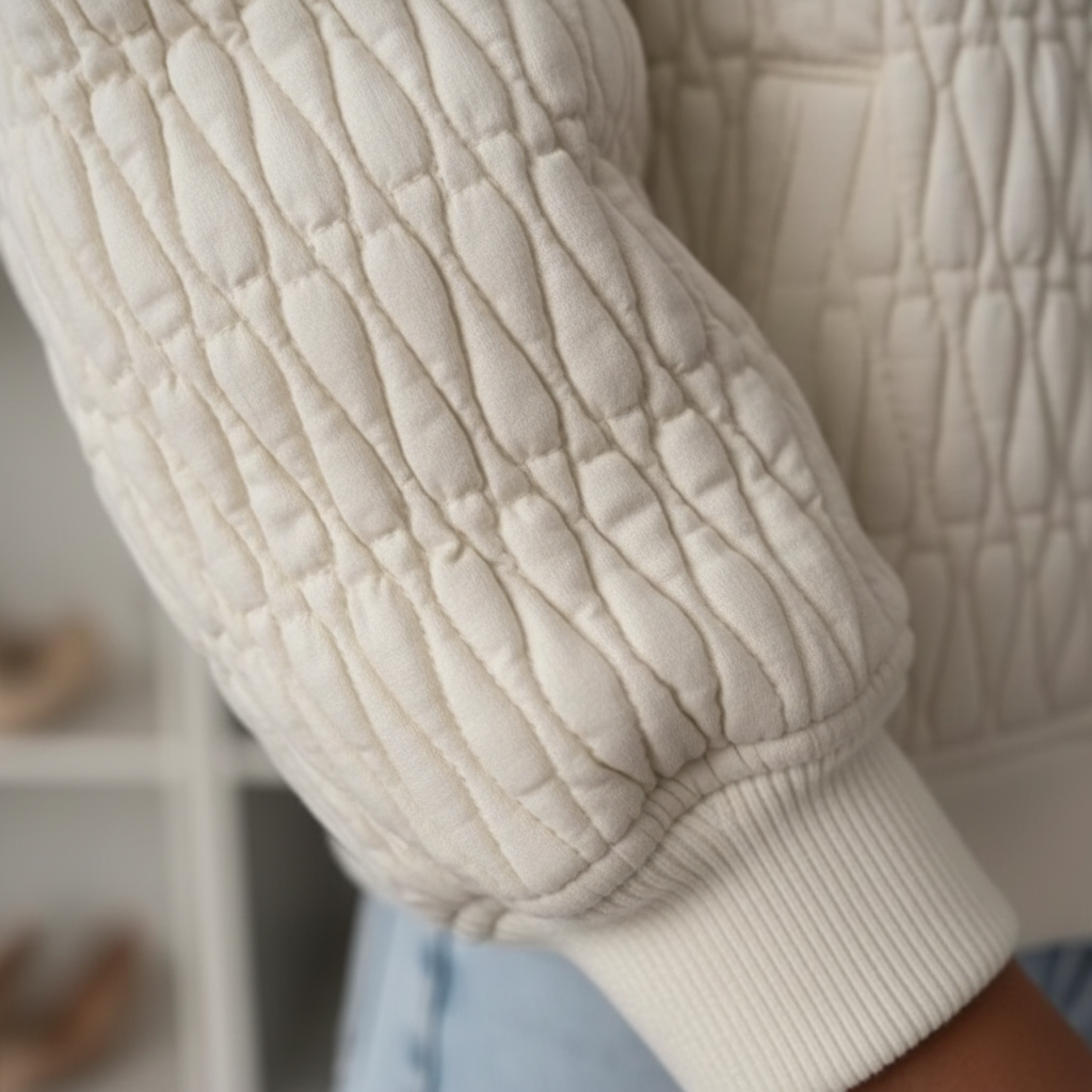 Sophia | Chaqueta Bomber de Mujer con Textura Acolchada y Cierre de Cremallera | Casual