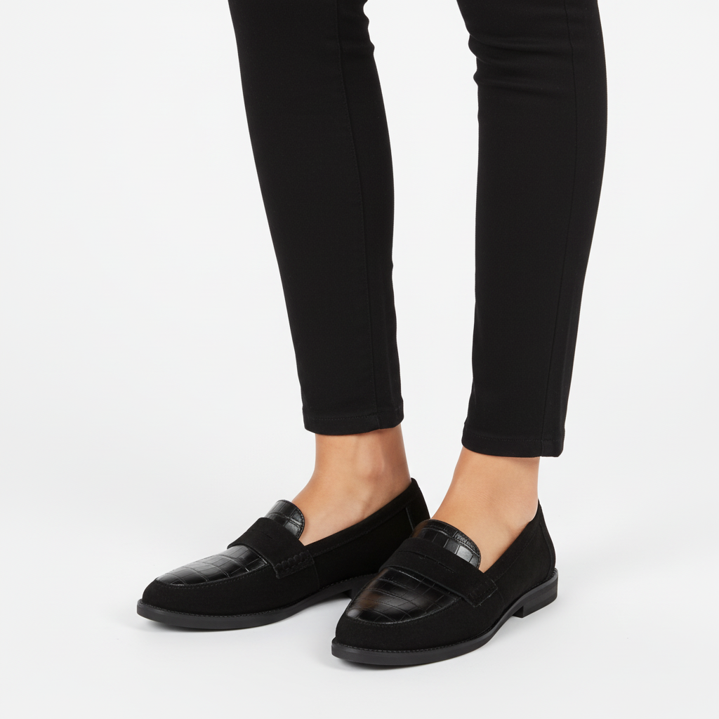 Sophia | Mocasines de Mujer con Textura de Cocodrilo, Diseño sin Cordones y Panel Elegante