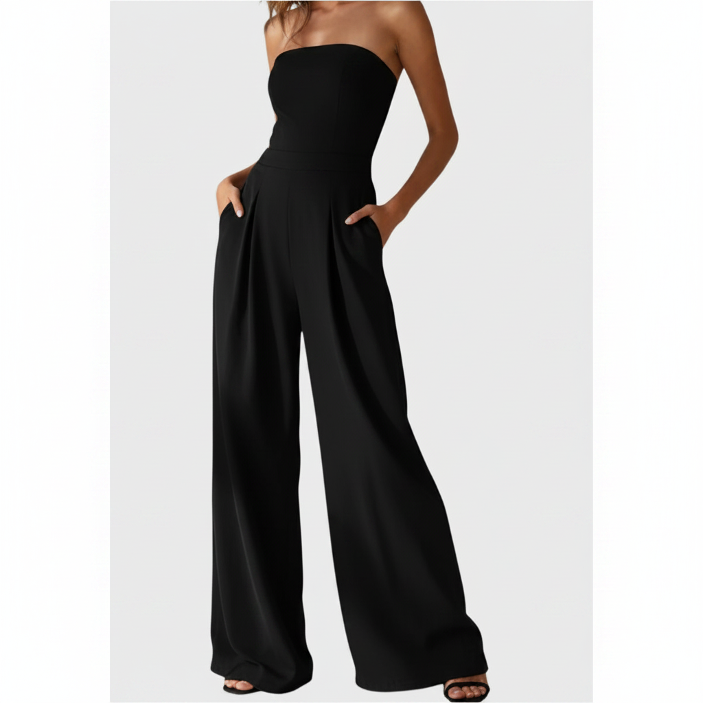 Sophia | Mono de Mujer sin Tirantes con Pernera Ancha | Elegante