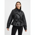 Sophia | Chaqueta de Piel de Mujer con Detalle de Cinturón y Solapa | Chic