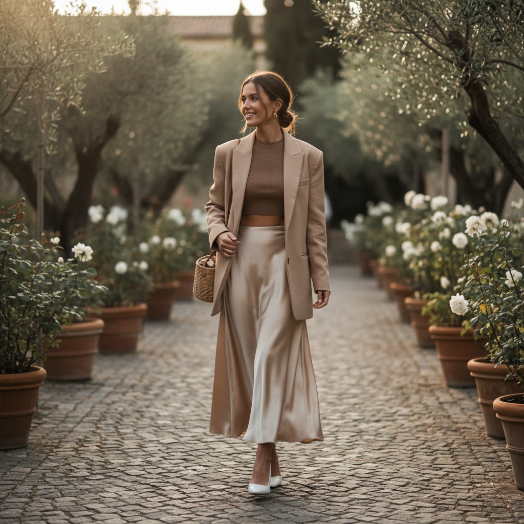 Sophia | Falda Midi de Mujer con Diseño Drapeado y Detalle Plisado | Elegante