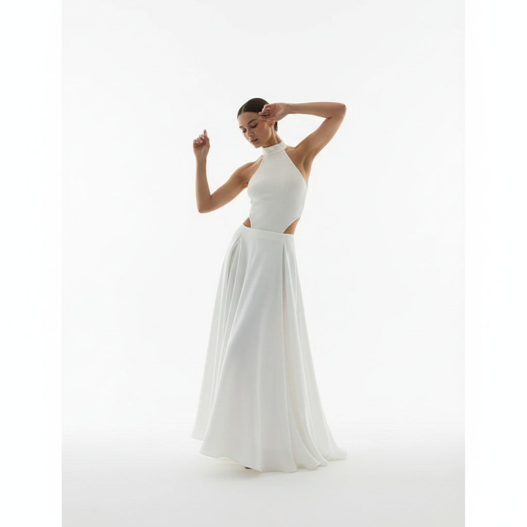 Sophia | Falda Midi de Mujer con Diseño Drapeado y Detalle Plisado | Elegante