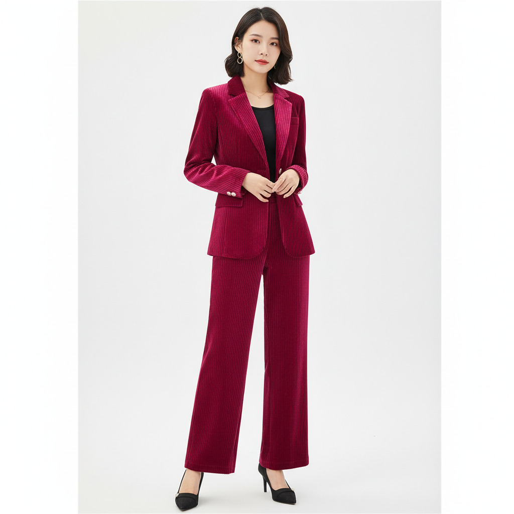 Sophia | Conjunto de Mujer con Blazer de Solapa y Pantalón Plisado | Elegante
