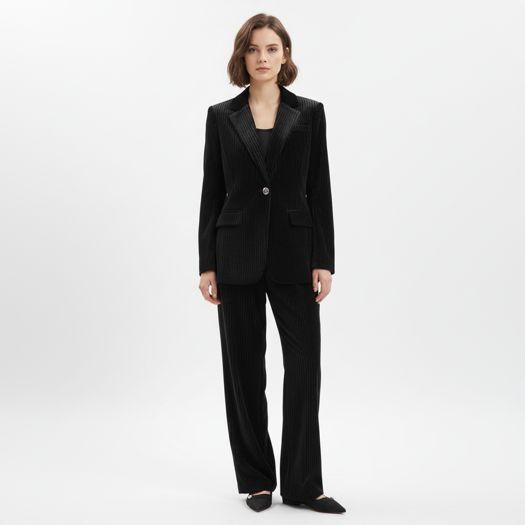 Sophia | Conjunto de Mujer con Blazer de Solapa y Pantalón Plisado | Elegante