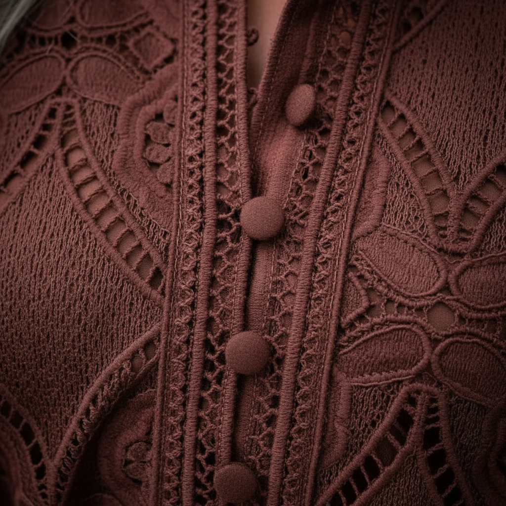 Sophia | Mono Corto de Mujer con Cuello Alto y Textura de Encaje | Elegante