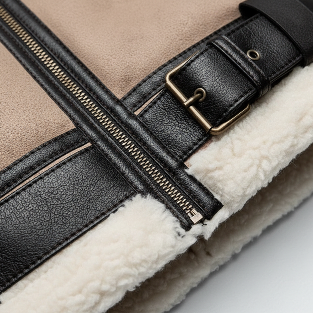 Sophia | Chaqueta Sherpa de Mujer con Cierre de Cremallera y Detalle de Cinturón | Chic