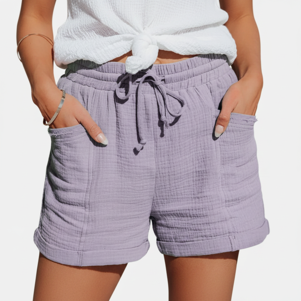 Sophia | Short de Mujer con Cintura de Cordón y Bolsillos Laterales | Casual