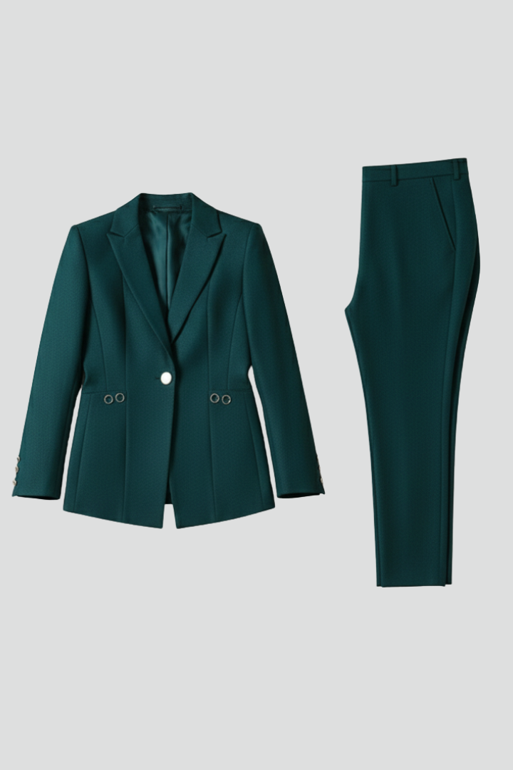 Selena - Conjunto de blazer para mujer con un botón y pantalón recto.