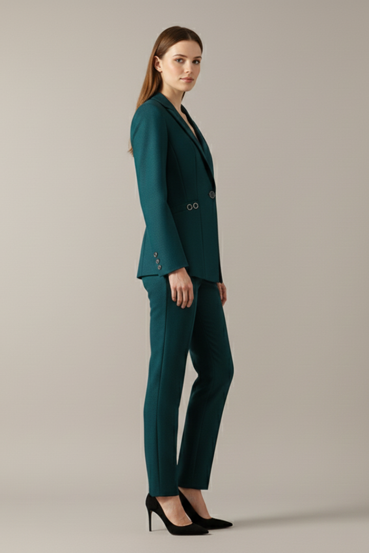 Selena - Conjunto de blazer para mujer con un botón y pantalón recto.
