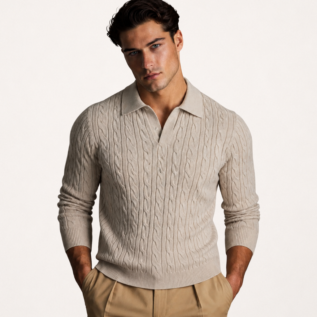 Polo Sinclair de Punto Trenzado