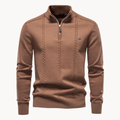 Jersey Whitfield de Punto Trenzado y Media Cremallera