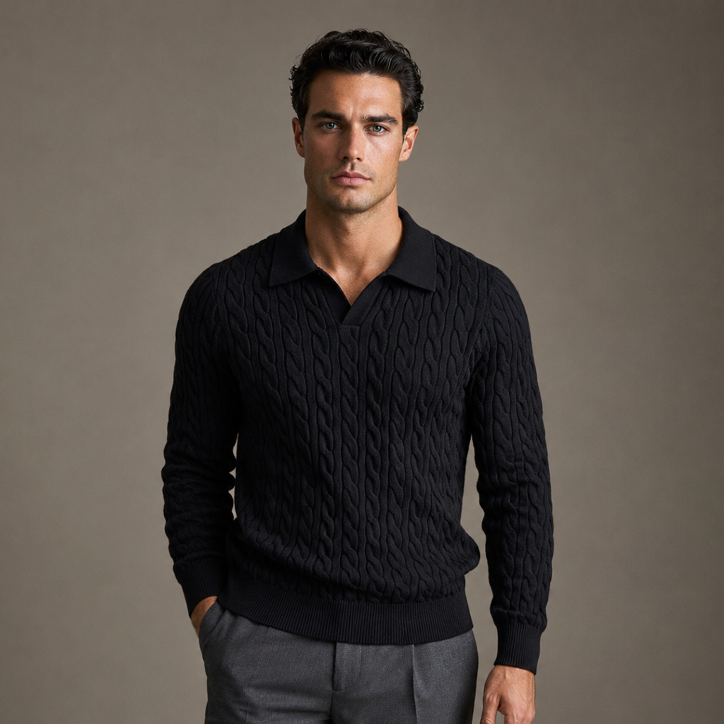 Polo Sinclair de Punto Trenzado