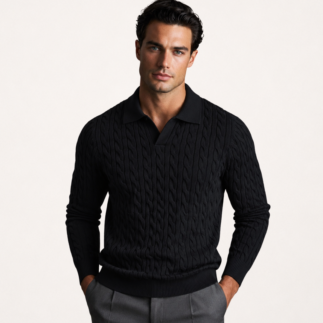 Polo Sinclair de Punto Trenzado