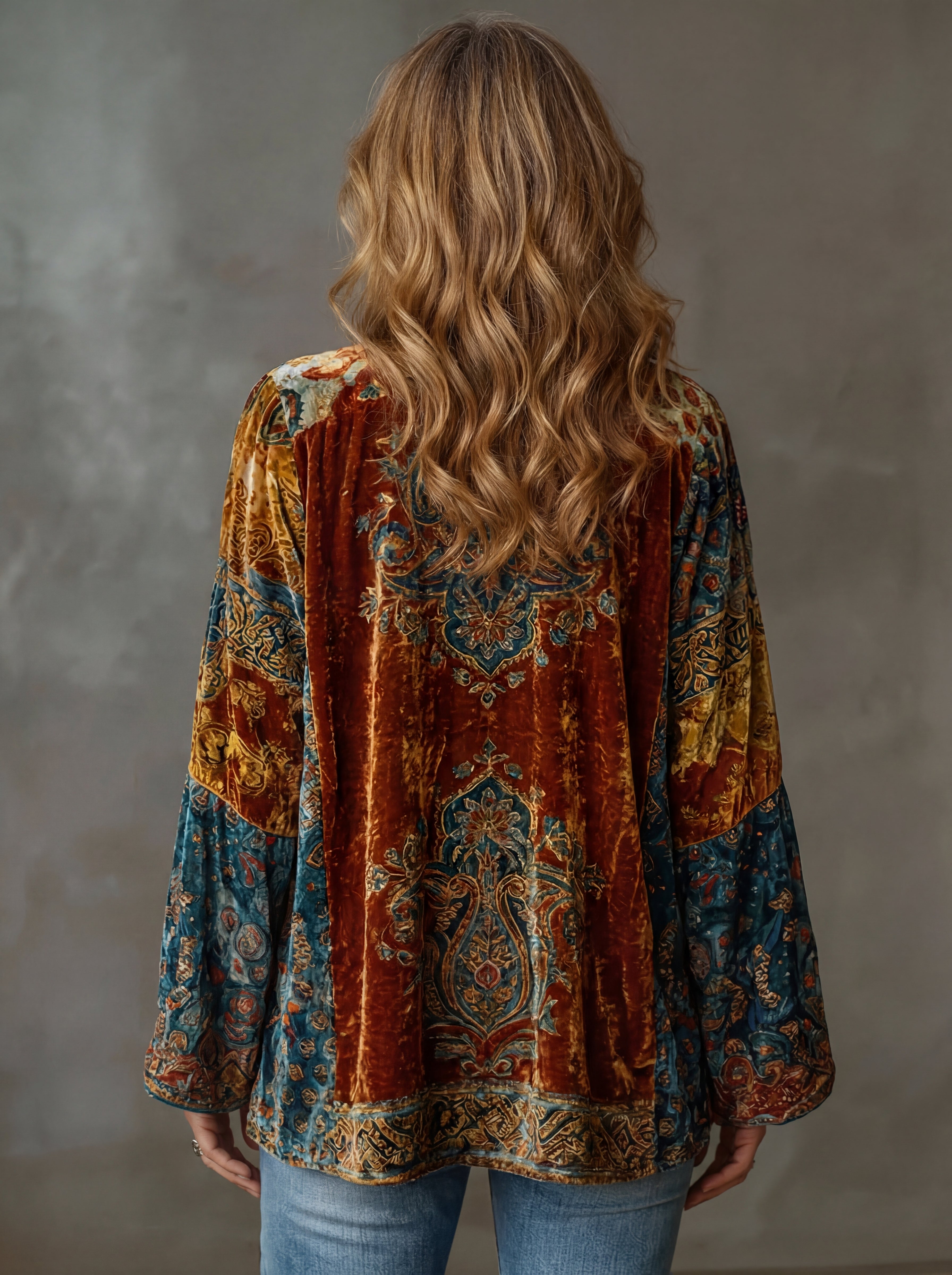 Ariadna - Kimono Bohemio Vintage de Manga Larga
